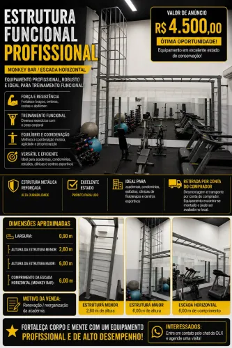 ESTRUTURA PROFISSIONAL PARA TREINAMENTO FUNCIONAL - EXCELENTE ESTADO