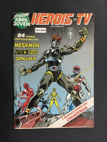 Gibi Almanaque Heróis da TV Black Kamen Rider Maskman Changeman Spielvan Nº 7 - Abril 1992