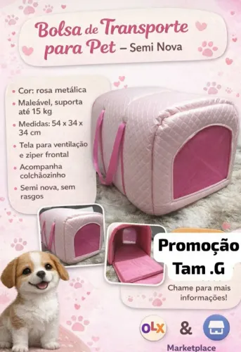 Só este fim de semana 04/06 BOLSA TRANSPORTE PET 