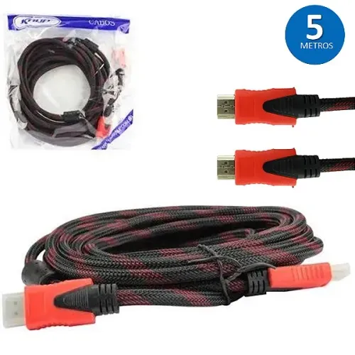 Cabo HDMI com 5 Metros V1.4 em Malha Trançada - Knup 