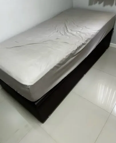 Cama box de solteiro com base baú