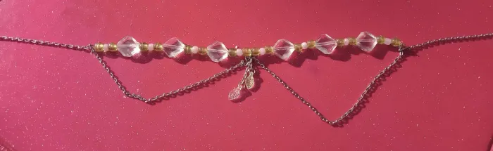 Gargantilha verde e Rosa (Fairycore)