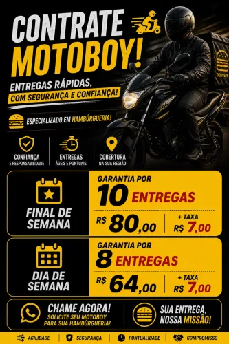 Contrata- se motoboy fixo para hamburgueria