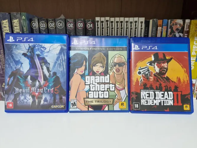 Jogos de PS4 - DMC5, RDR2 e GTA Trilogy