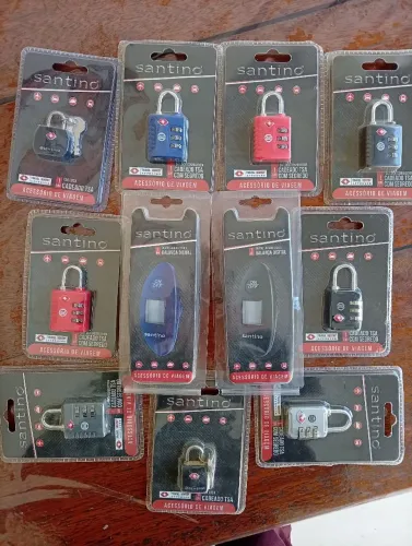 Para lojista.Cadeado e balança TSA. 