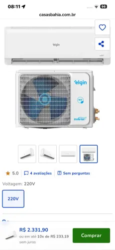 Ar condicionado elgin 9000 BT com Wi-Fi última