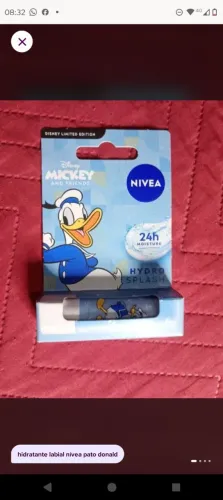 Hidratante labial Nívea pato Donald Disney item raro se você é colecionador chegou