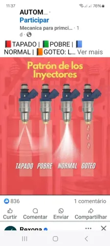 Limpeza  injeção motor a gasolina 