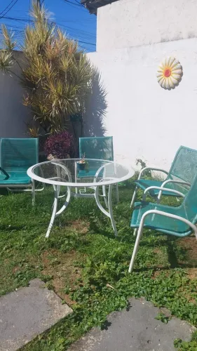 Mesa de vidro para jardim