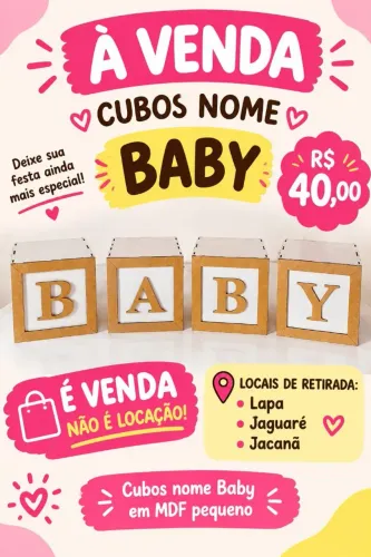 Cubos com a letras BABY Mdf