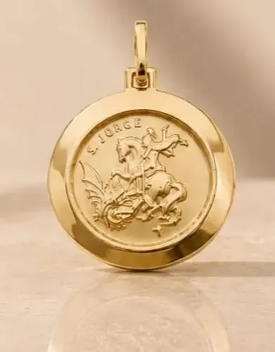Medalha São Jorge Diferenciada Ouro 18k