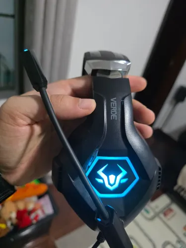 Headset Verde RGB Fone de Ouvido