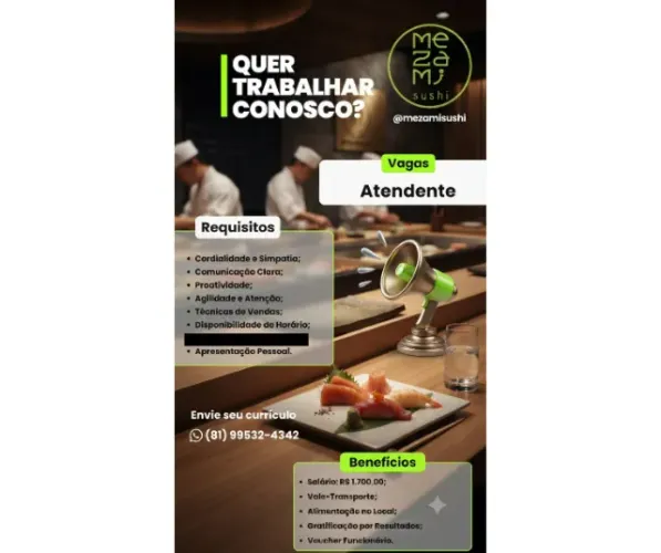 Vaga - Atendente de Restaurante