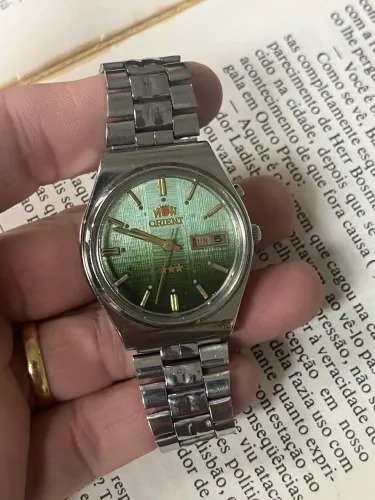 Relógio Orient Automático verde antigo