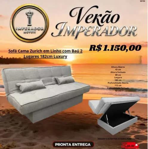 SOFÁ CAMA ZURIQUE - DIRETO DE FABRICA