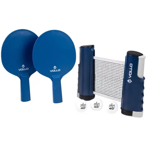 Kit Ping-Pong Vollo 2Raquete+3Bolas+Suporte/Rede VT810-R Unissex