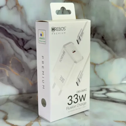 Carregador turbo 33W para celular IPhone/Android (kit completo)
