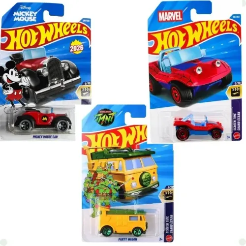 HOT WHEELS MICKEY/TARTARUGA/SPIDER