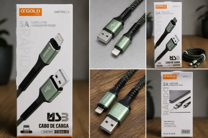 Cabo a'gold lightning turbo para iPhone