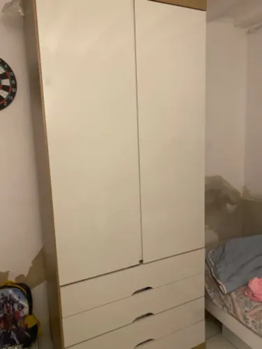 Guarda roupas solteiro 2 portas 4 gavetas MDF