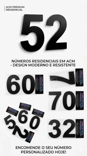 letra residencial unitário 160mmx90mmx4mm