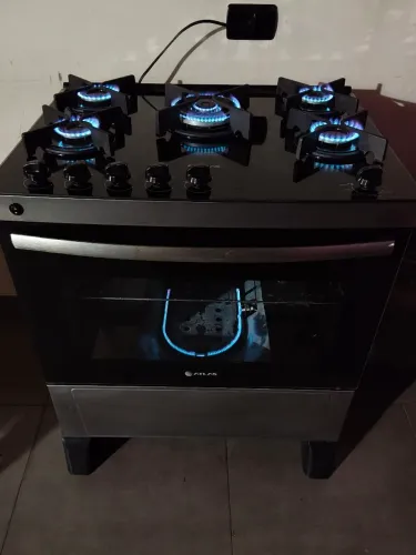 FOGÃO MESA DE VIDRO 5 BOCAS SEMI NOVO AUTOMÁTICO ENTREGO