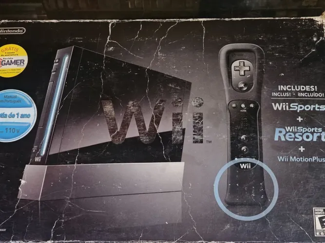 Nintendo wii na caixa preto 