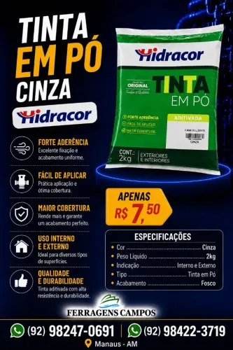 Tinta em pó cinza 2 kg