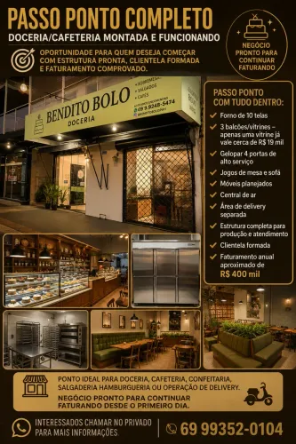 A venda - cafeteria- Oportunidade de negocio