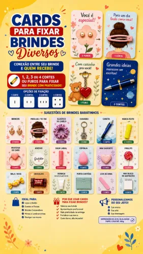 Cards para brindes e mimos personalizados
