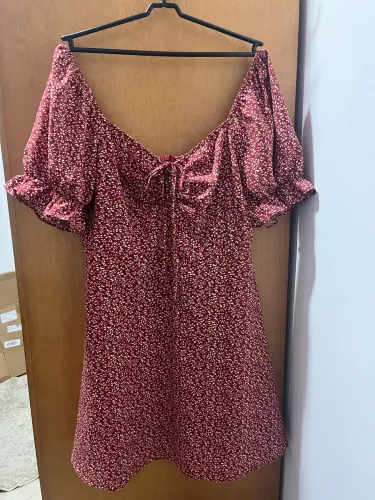Vestido florido vermelho 0XL