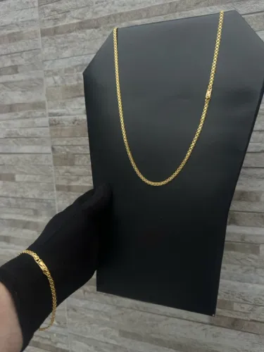 Corrente e Pulseira Banhado a Ouro 18k