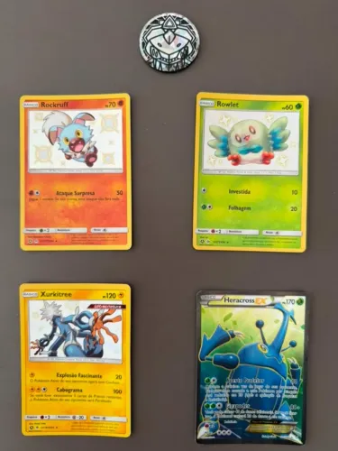 Kit Pokémon TCG: 3 Pokémon Shiny + Heracross EX Carta Ultra Rara