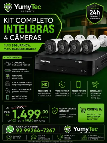 Kit Completo câmeras de segurança intelbras.