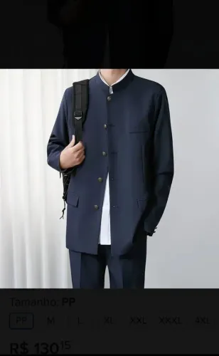 Casaco escolar japonês novo azul marinho