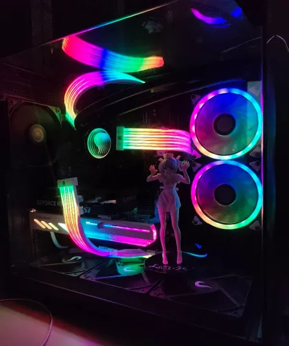 Gabinete Aquário Full Glass + Water cooler ARGB + 4 Fans de Brinde