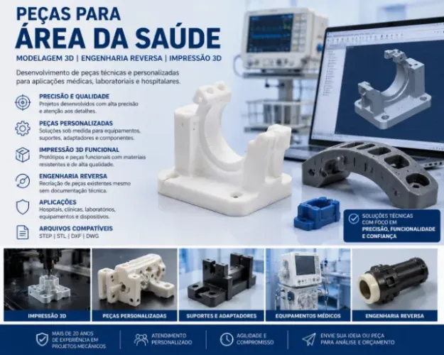 MODELAGEM 3D E DESENVOLVIMENTO DE PEÇAS PARA ÁREA DA SAÚDE