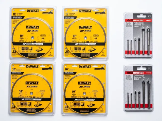 Kit Profissional Acabamento: 4 Discos DeWalt 10" + 2 Kits Brocas (Importados e Lacrados)
