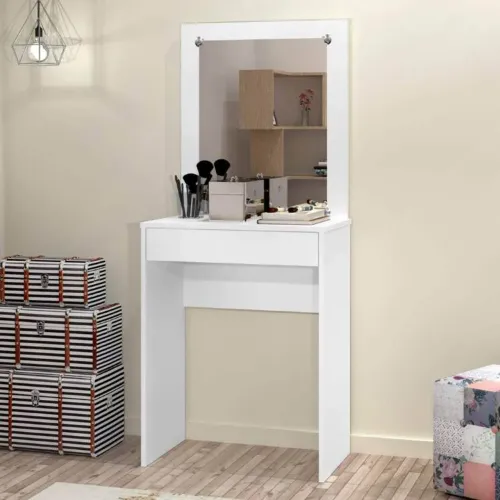 Penteadeira Sofia com espelho Branco, frete gratis, pague na entrega