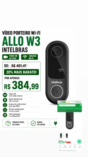 Vídeo Porteiro Wi-Fi Allo W3 Intelbras