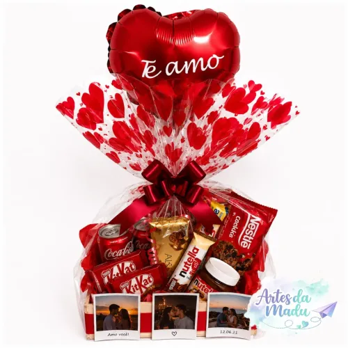 Cesta de chocolate dia dos namorados