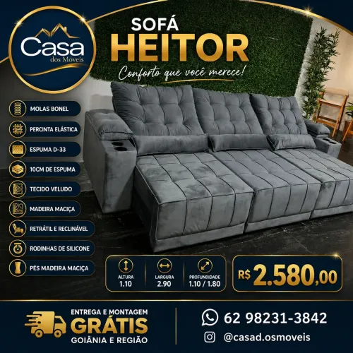 Sofá Heitor 2.90 retrátil 