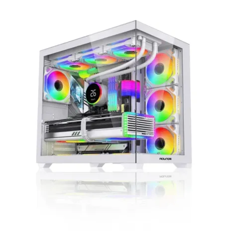 Gabinete Gamer Round5 Genos ATX Branco Vidro Temperado NOVO COM CAIXA EMBALADO