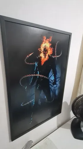 - Quadro Grande Motoqueiro Fantasma 60x90 - Impecável