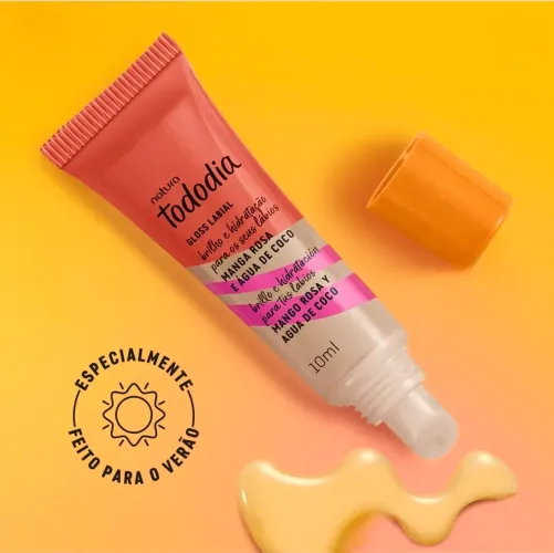 Gloss Labial Tododia Manga Rosa e Água de Coco 10 ml