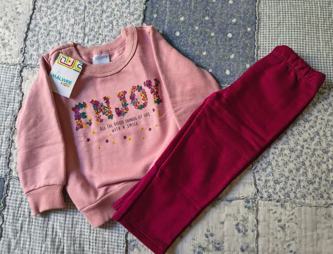 Conjunto moletom infantil Novo Menina Bebê M