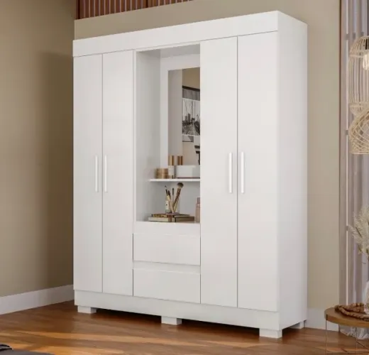 Guarda-Roupa Branco Espelho 149