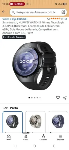 Smartwatch Huawei Watch 46mm Preto Titanium