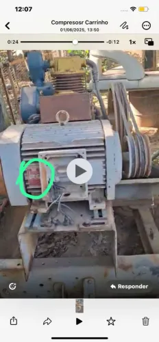 Compressor 180 pés com motor elétrico 15 cv cada.