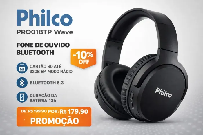 Fone de ouvido bluetooth Philco 